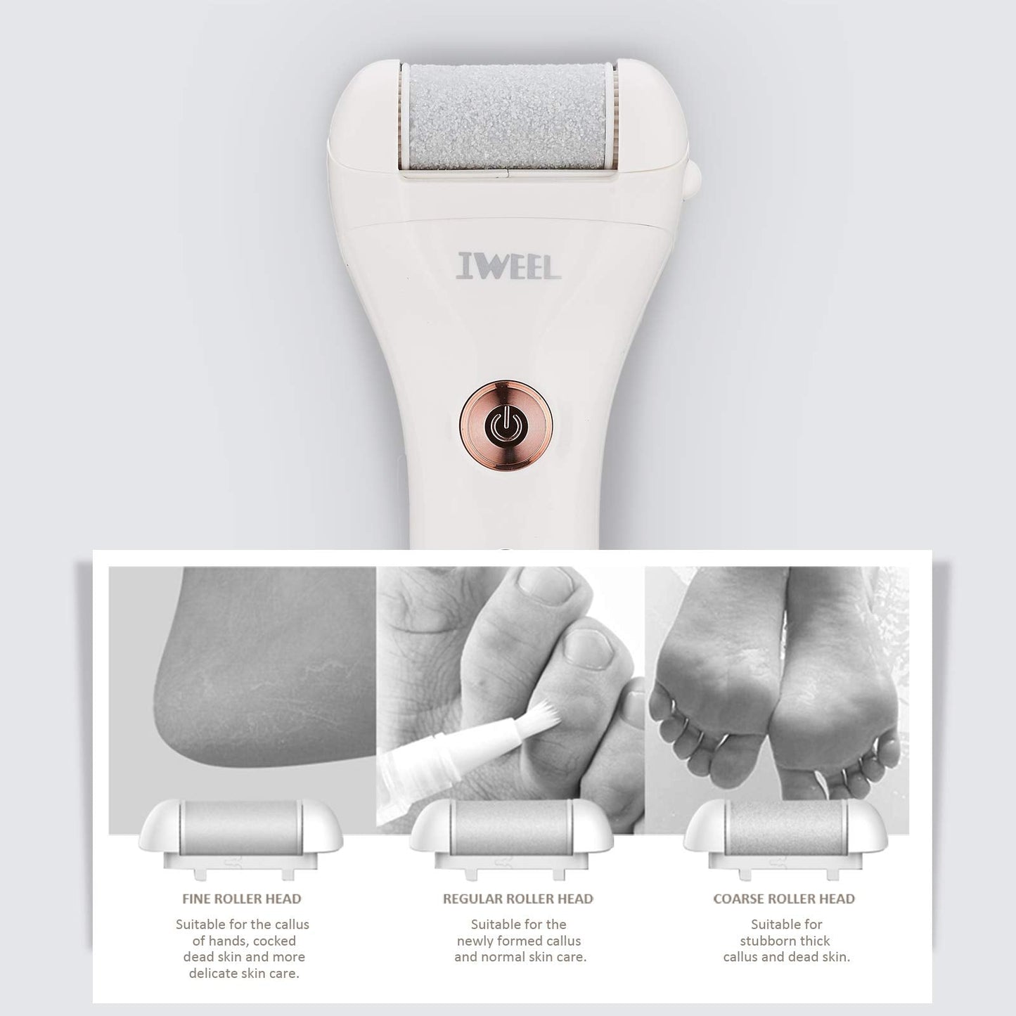 Rechargeable Electric Callus Remover Foot File – Waterproof Pedicure Tool for Cracked Heels, Dead Skin & Smooth, Soft Feet Beauty & Personal Care IWEEL