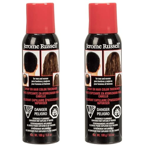 Jerome Russell Spray On Hair Color Thickener Jet Black - Instant Bald Spot Root Cover Up, Hair Thickener Spray for Fine and Thinning Hair, 3.5 oz Beauty & Personal Care Jerome Russell