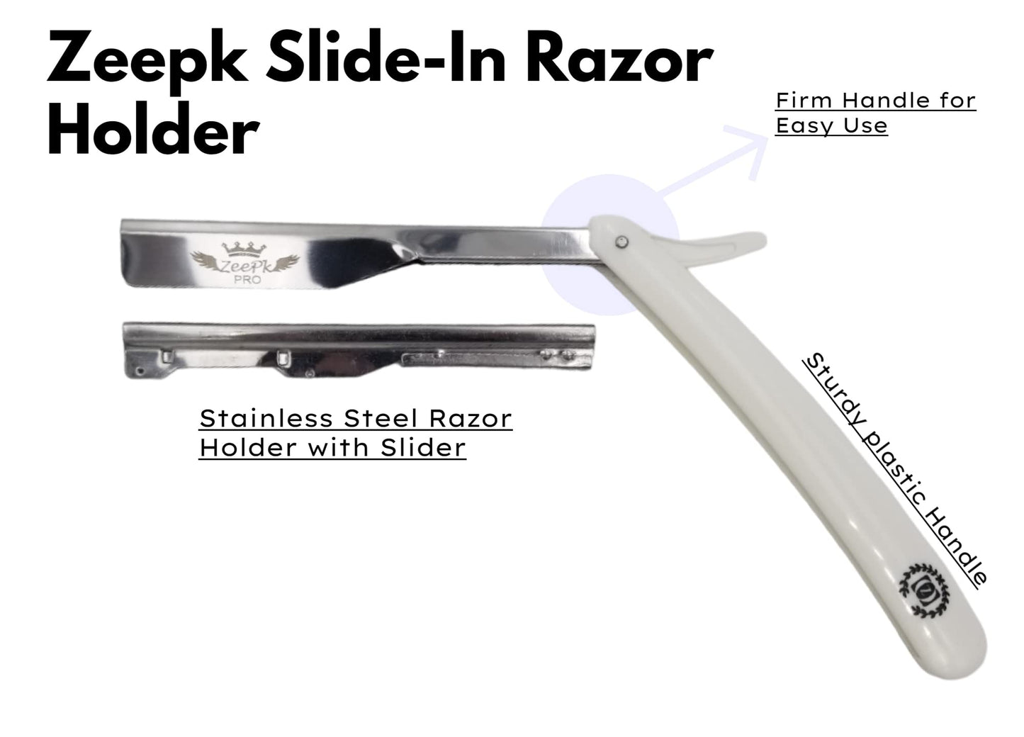 Razors For Men Shave Straight Razor Shaving Rasierer Rasurar Cuchilla Maquina RED + 10 Blades Disposable (White) Beauty and Personal Care Liberty Supply