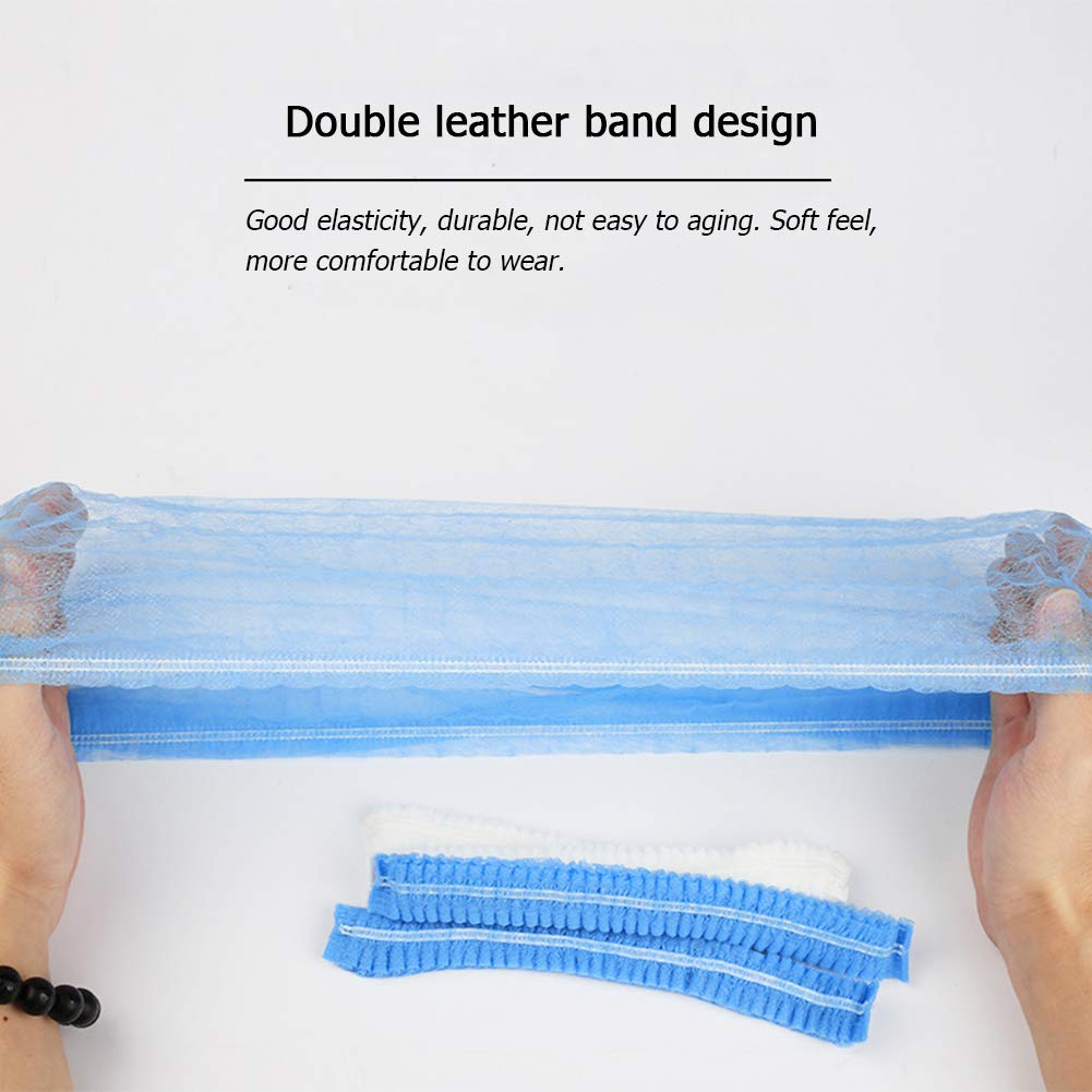Tvoip 100Pcs 19" Disposable Cap Hair Net Cap Hair Hat Anti Dust Net Bouffant Cap Non-Woven Head Cover Hat Elastic Cleaning Hair Protect Hat Cap (Blue) Beauty and Personal Care Tvoip