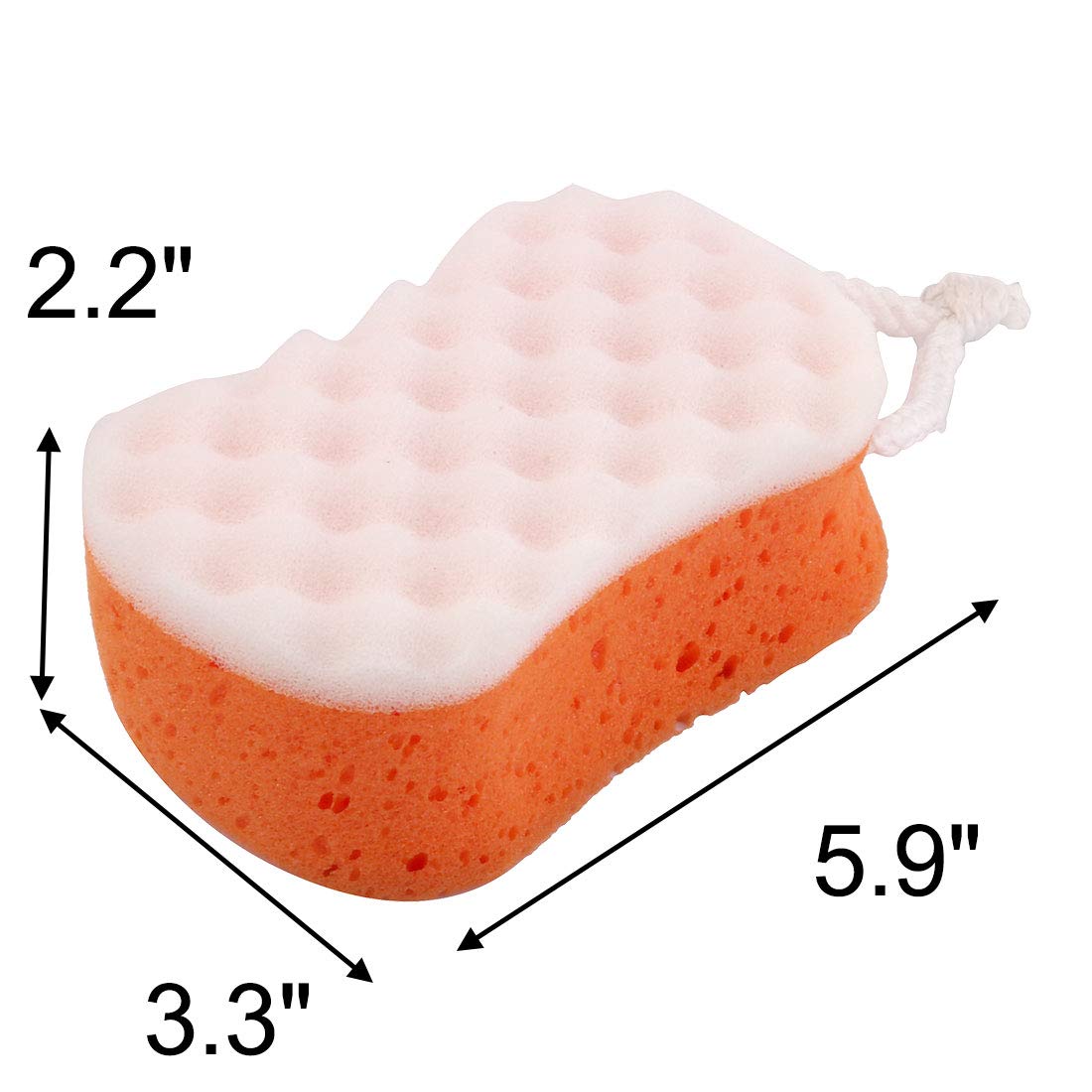 Ruilogod Dorm Bathroom Bath Sponge Body Cleaning Washing Shower Pouf Scrubber Orange (id: 682 13a f60 f5d 3ee Beauty and Personal Care Ruilogod