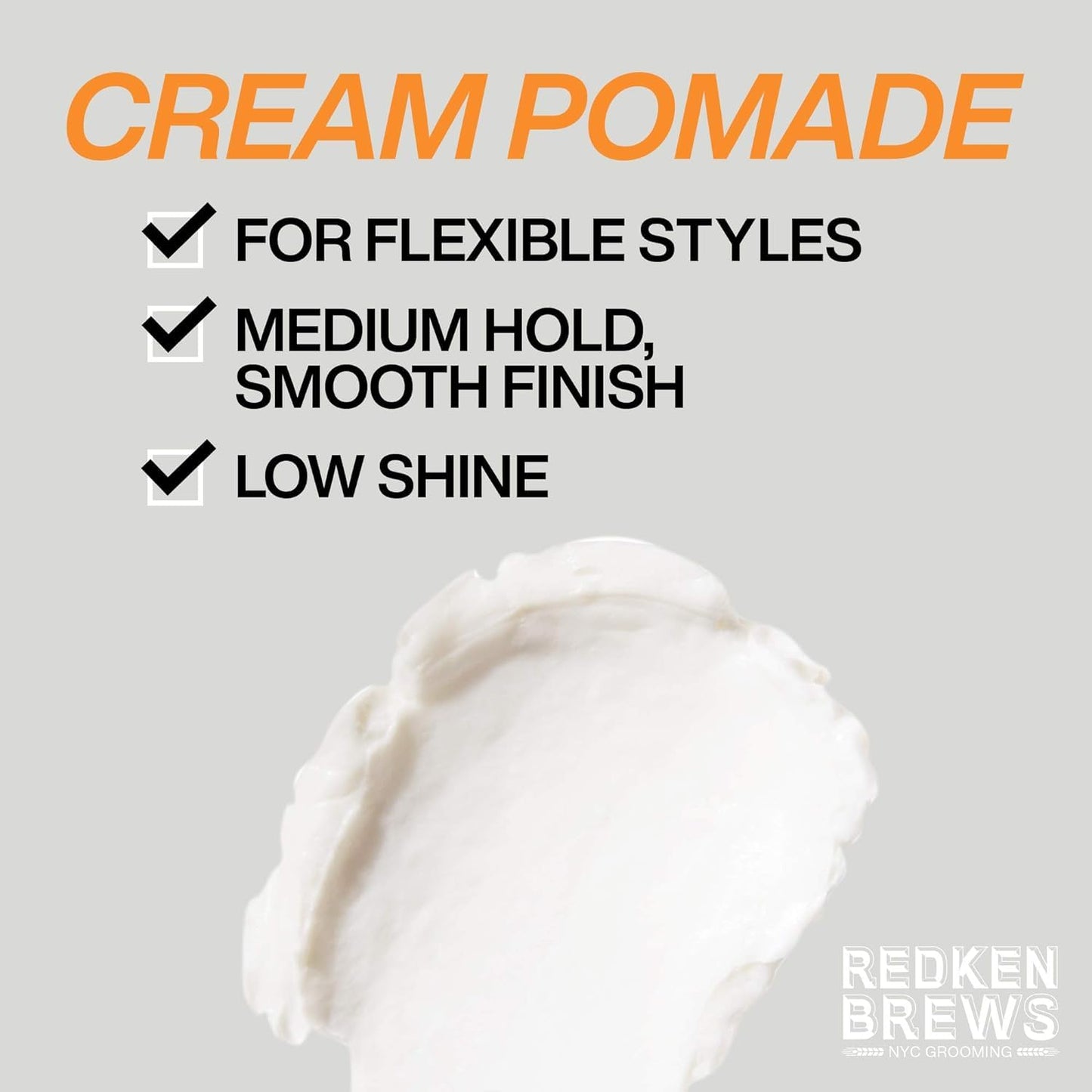 Redken Brews Cream Pomade For Men - Provides Medium Hold With Natural and Smooth Finish With Low Shine, For All Hair Types Beauty & Personal Care Redken Brews