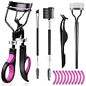 Eyelash Curlers Eyebrow Brush Kit for Women w Lash Curler, Eyelash Comb Seperator, Mascara Brushes, Eyelash Extension Tweezers, Angled Eyebrow Brush Beauty & Personal Care qiipii