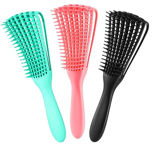 3 Pack Hair Detangler Brush for Afro America/African Textured 3a to 4c Kinky Wavy/Curly/Coily/Wet/Dry/Oil/Thick/Long Hair, Detangling Brush Beauty & Personal Care A.DASHER