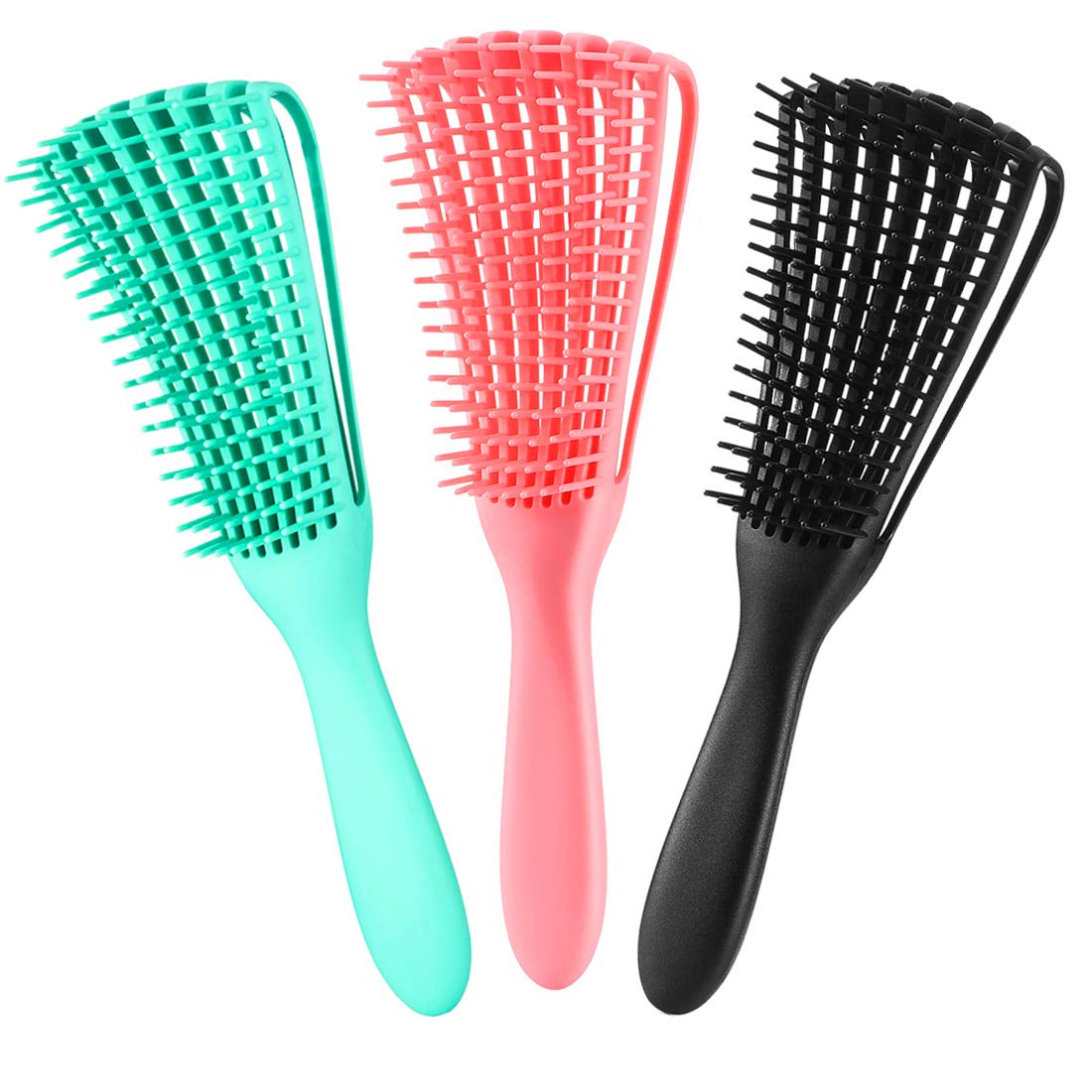 3 Pack Hair Detangler Brush for Afro America/African Textured 3a to 4c Kinky Wavy/Curly/Coily/Wet/Dry/Oil/Thick/Long Hair, Detangling Brush Beauty & Personal Care A.DASHER