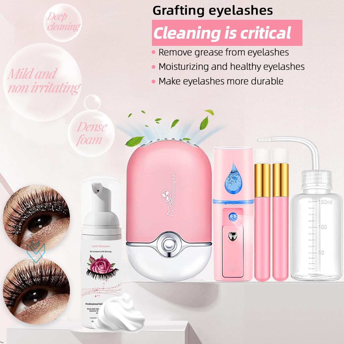 DNSGOOR Lash Extension Kit Professional Eyelash Extensions Supplies Training for Beginners Mannequin Head Grafting Lash USB Fan Lash Shampoo Brush… Beauty & Personal Care DNSGOOR