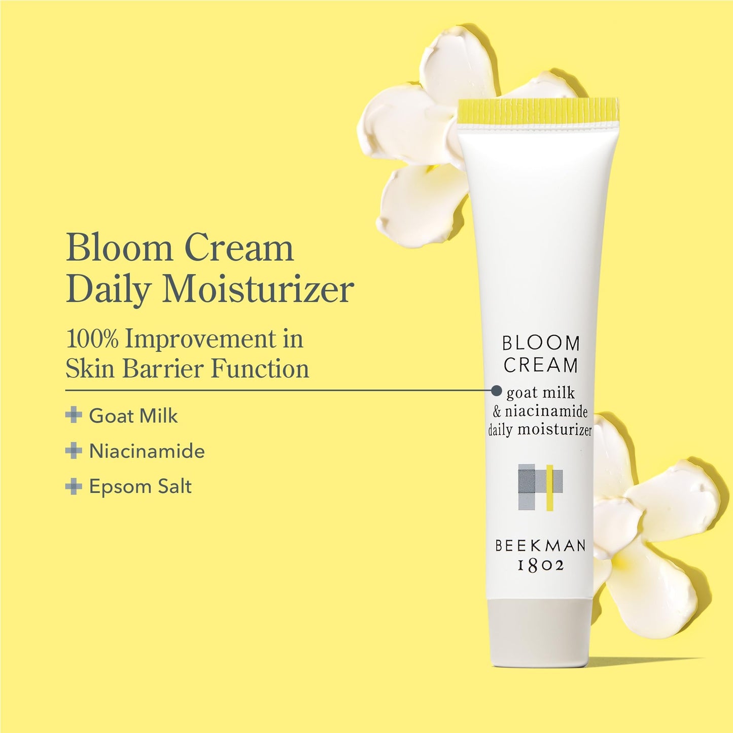 Beekman 1802 Bloom Cream Goat Milk Face Moisturizer, 15mL - Lightweight, Gentle, Deeply Hydrating & Nourishes Skin Barrier - All Skin Types - Cruelty Beauty & Personal Care Beekman 1802