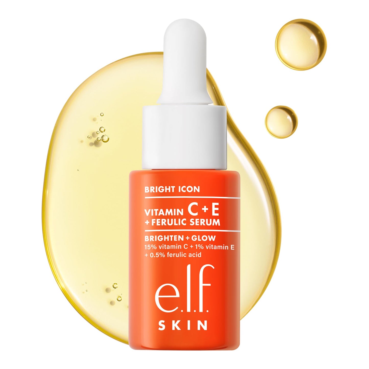 e.l.f. SKIN Bright Icon Vitamin C + E + Ferulic Face Serum Mini, Brightening & Soothing with 15% Vitamin C, Vegan & Cruelty-Free Beauty and Personal Care e.l.f. Default Title