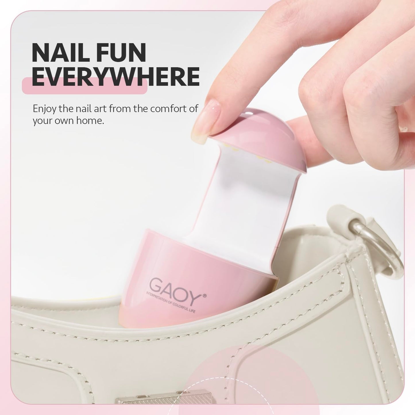 GAOY UV Light for Gel Nails, Small Nail Cure Light, LED Nail Lamp, USB Nail Dryer for Fast Curing, White Beauty and Personal Care GAOY