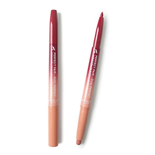 Absolute New York ALD08 Perfect Pair Lip Duo, Fuller and Poutier Lips, Deeper Shade For Lip Contouring, Satin Lipstick and Lip Liner Beauty & Personal Care Absolute New York
