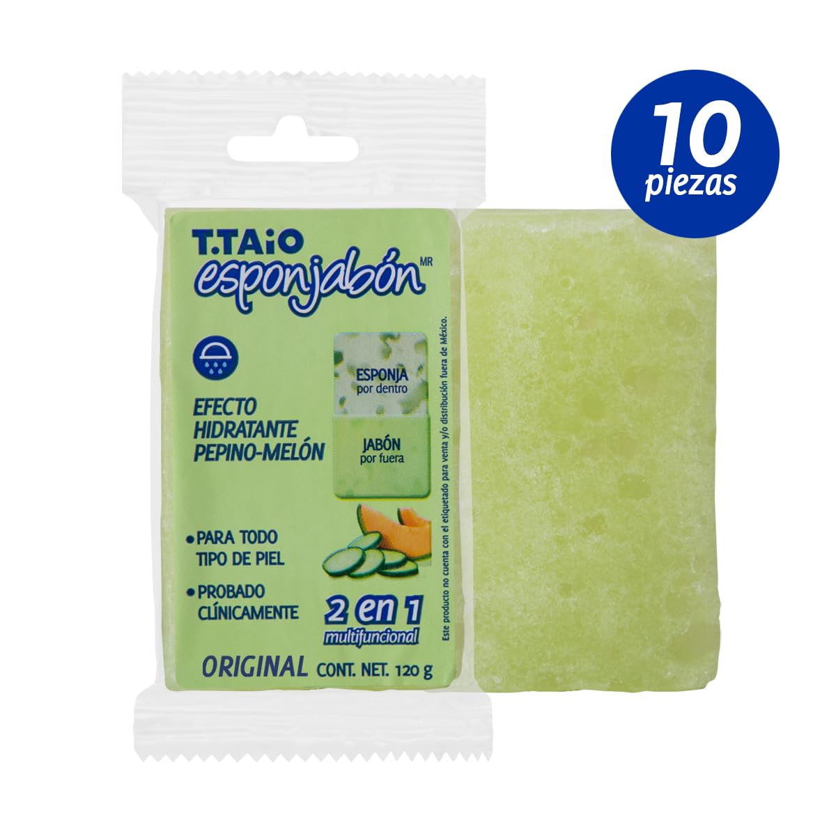 SOAP SPONGE CUCUMBER 10 PACK Beauty and Personal Care T.TAIO ESPONJABON