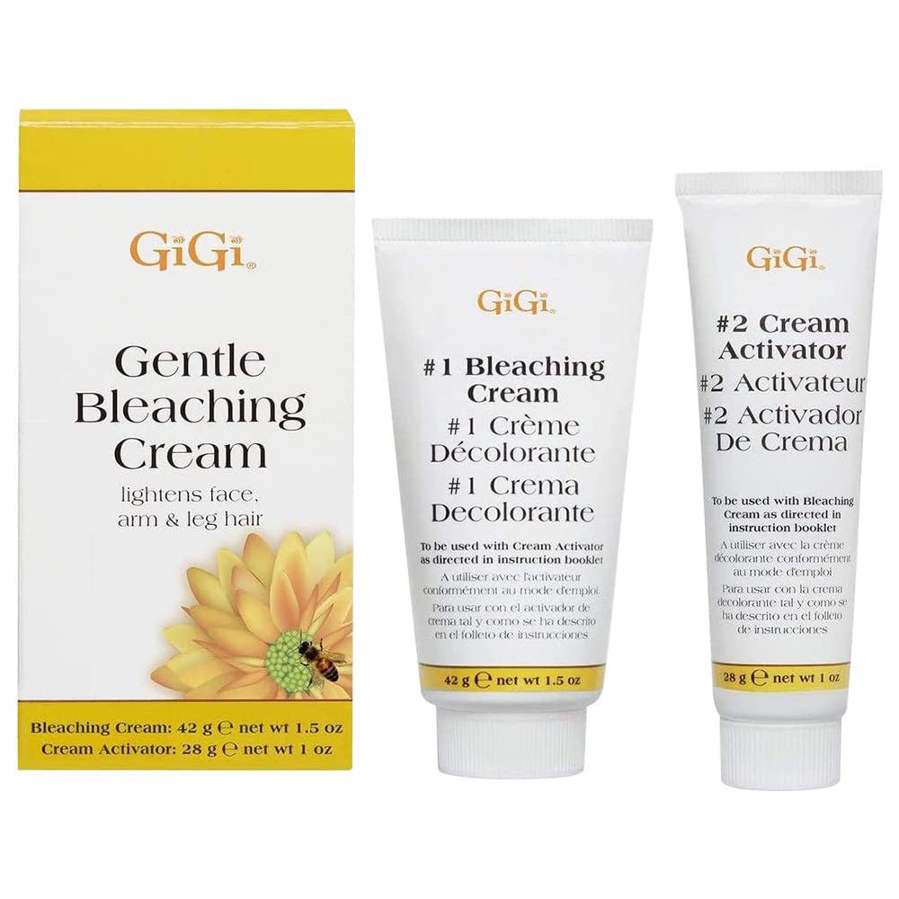 GiGi Gentle Bleaching Cream for Hair, Facial Hair & Body Hair, 1 oz - Safe Hair Bleach & Alternative to Waxing Kits and Hair Removal Cream - Lightens Beauty & Personal Care GIGI
