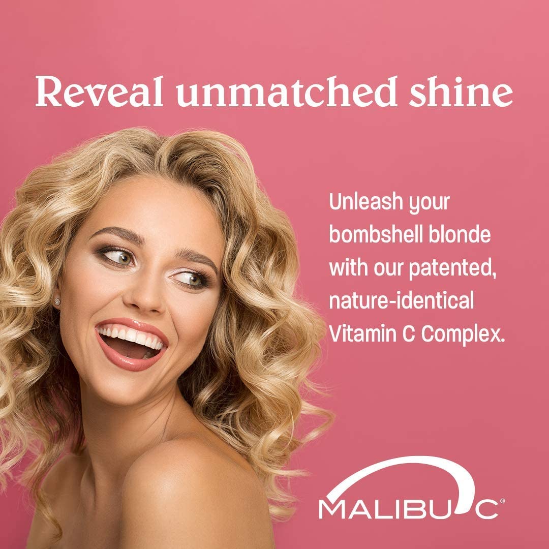 Malibu C Blondes Enhancing Shampoo - Sulfate-Free Purple Shampoo for Blondes - Helps Preserve Highlights & Remove Brassiness - Moisturizing &