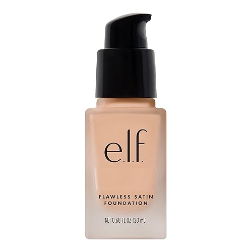 e.l.f. Flawless Satin Foundation, Lightweight & Medium Coverage, Semi-Matte Finish, Vegan , Semisweet, 0.68 Fl Oz (20mL) Beauty & Personal Care e.l.f.