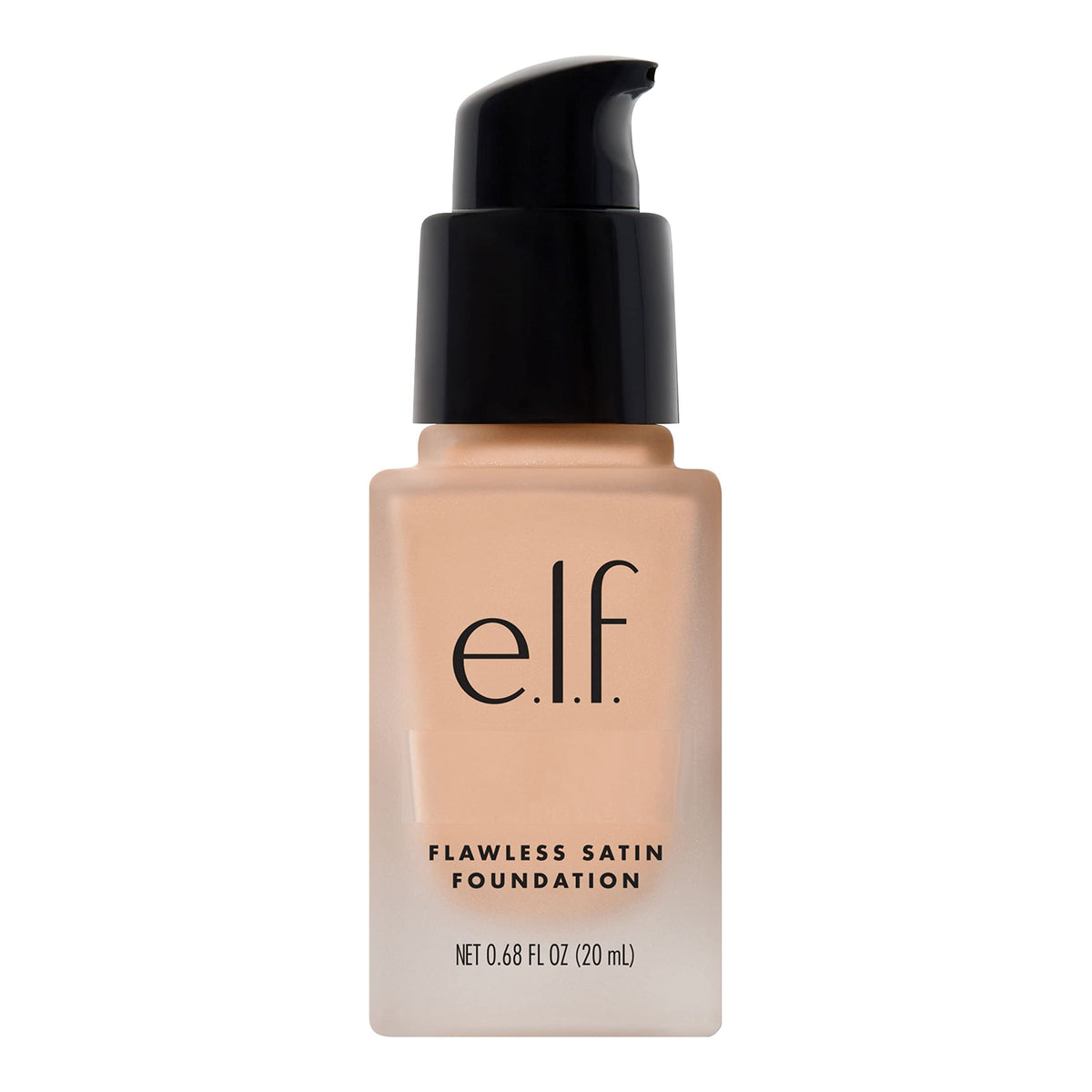 e.l.f. Flawless Satin Foundation, Lightweight & Medium Coverage, Semi-Matte Finish, Vegan , Ebony, 0.68 Fl Oz (20mL) Beauty & Personal Care e.l.f.