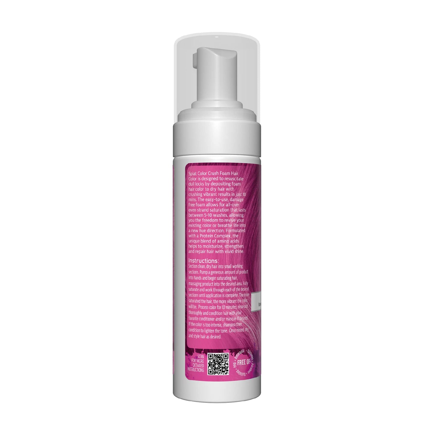 Splat Color Crush Bold Foam Hair Color, Pink, 5 oz., Refresh Vivid Colors in Just 10 Minutes, Lasts Up to 10 Washes, Buildable Foam Hair Product Beauty & Personal Care Splat
