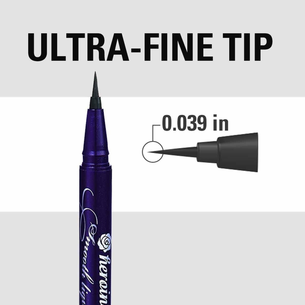 Heroine Make by KISSME Waterproof Eyeliner with Ultra-Fine 0.1mm Tip, Liquid Eyeliner Pen for Sensitive Skin, Cat Eye Liner for Long Lasting Wear… Beauty & Personal Care Heroine Make
