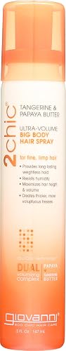 GIOVANNI 2chic Ultra-Volume Big-Body Hair Spray - Daily Volumizing Formula with Papaya & Tangerine Butter, Promotes Weightless Control for Fine Limp Beauty & Personal Care GIOVANNI