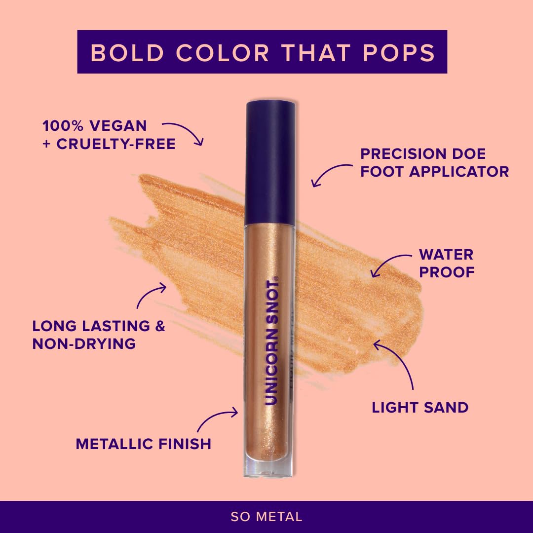 UNICORN SNOT Liquid Metal Lip Paint | Intense Pigment, Non-drying, Metallic Lip Color Makeup | Vegan & Cruelty-free Lip Makeup - DUNE (Light Sand) Beauty & Personal Care UNICORN SNOT