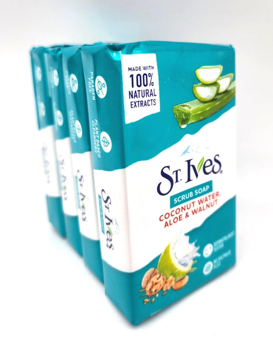 St. Ives' Scrub Bar Soap with Coconut Water, Aloe, and Walnut (4 Packs) Beauty & Personal Care NO. 610TH