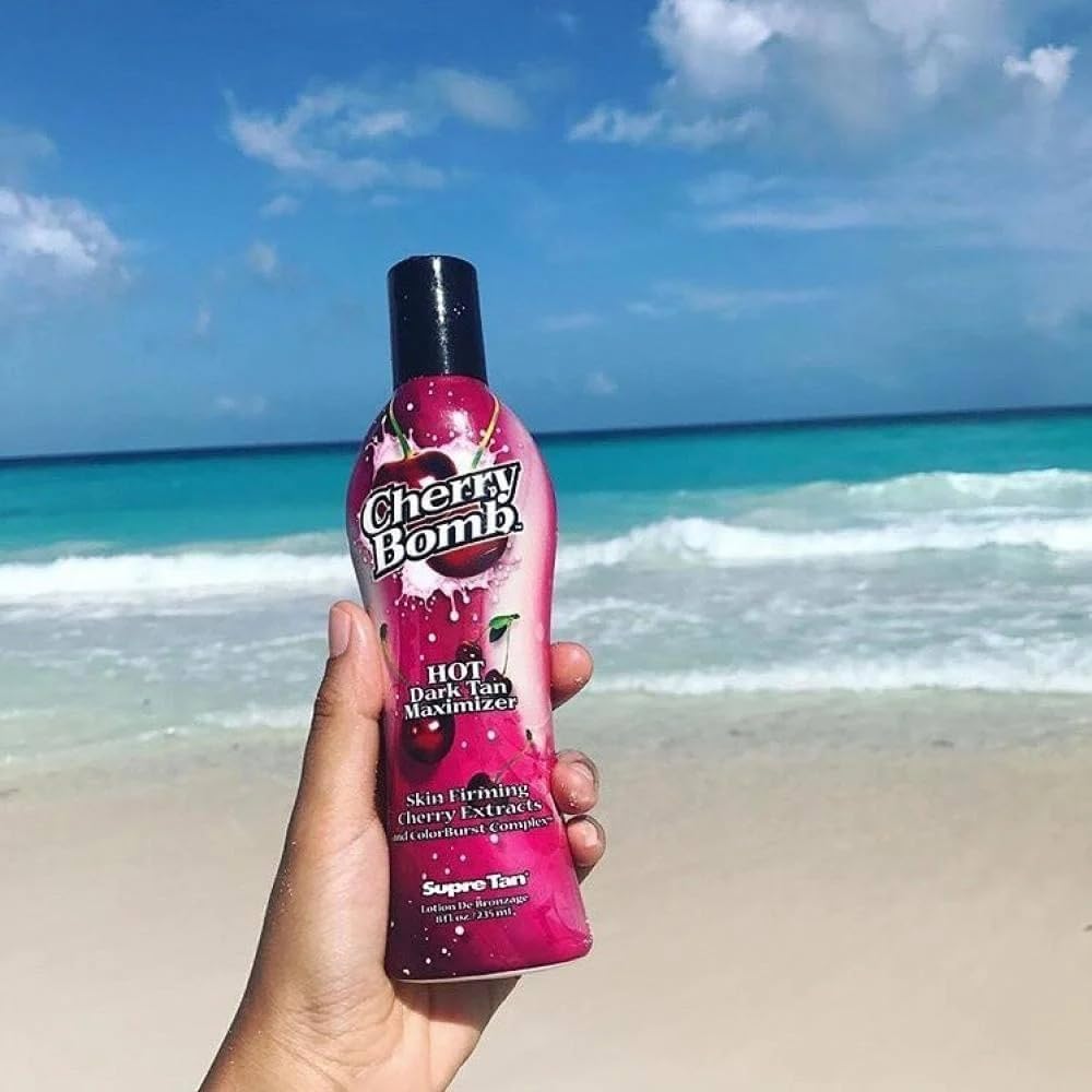 Supre Cherry Bomb Red Hot Dark Accelerator Tanning Lotion 8 oz. Beauty & Personal Care Supre
