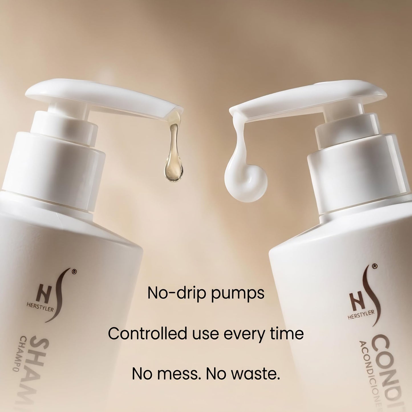 HerStyler Castor Oil Shampoo and Conditioner Set for Men - Cooling Mint Sensation - Contains Aloe and Purslane - Soothes Dry Flaky Scalp - Softer Beauty & Personal Care HerStyler
