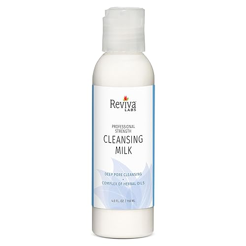 Reviva Labs Cleansing Milk - Gentle Facial Cleanser for Sensitive Skin with Aloe & Botanical Oils - Hydrating Milky Cleanser & Makeup Remover - Vegan Beauty & Personal Care Reviva Labs