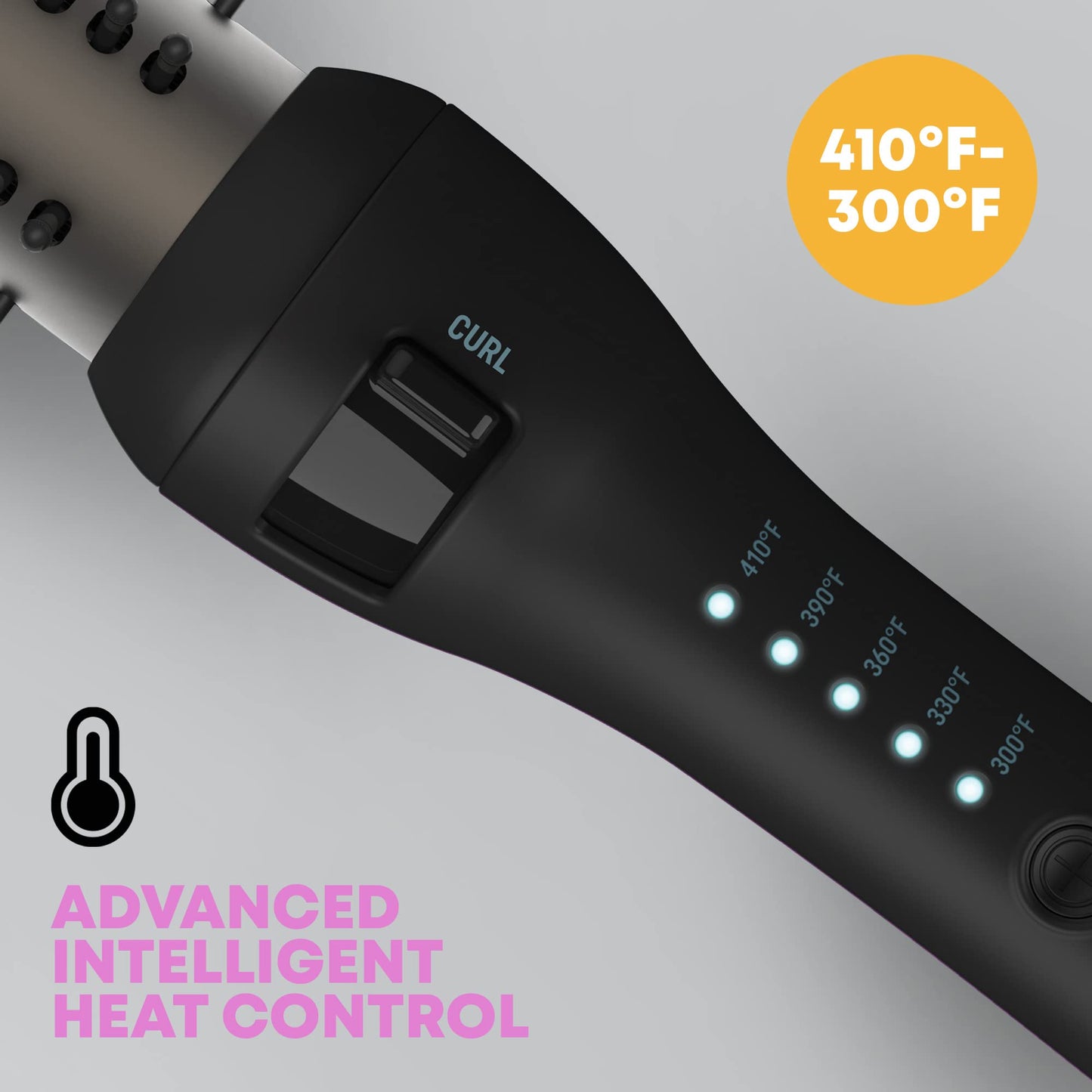 Revamp Progloss Volume & Wave Ceramic Heated Brush - Curling Iron Brush with Retractable 1.25” Bristles, Ceramic Barrel Infused with Progloss Oils Beauty & Personal Care REVAMP