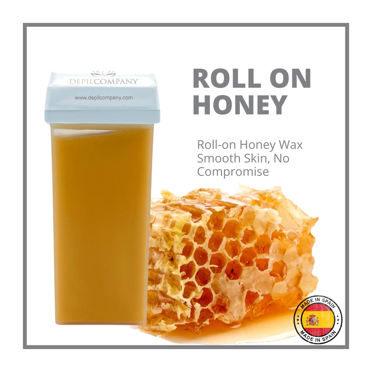 Depilcompany Roll-On Honey Wax - Warm Roll-On Depilatory Wax for Smooth Hair Removal - Soft Wax - Single-Use - Hygienic - Made in Spain - 3.53 oz (3 Beauty and Personal Care DEPILCOMPANY