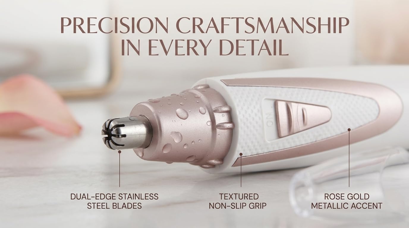 Ear and Nose Hair Trimmer Clippers: 2026 Professional Painless Eyebrow & Facial Hair Trimmers Remover for Women, Battery-Operated Nasal Clipper, Dual Beauty and Personal Care Sodynee