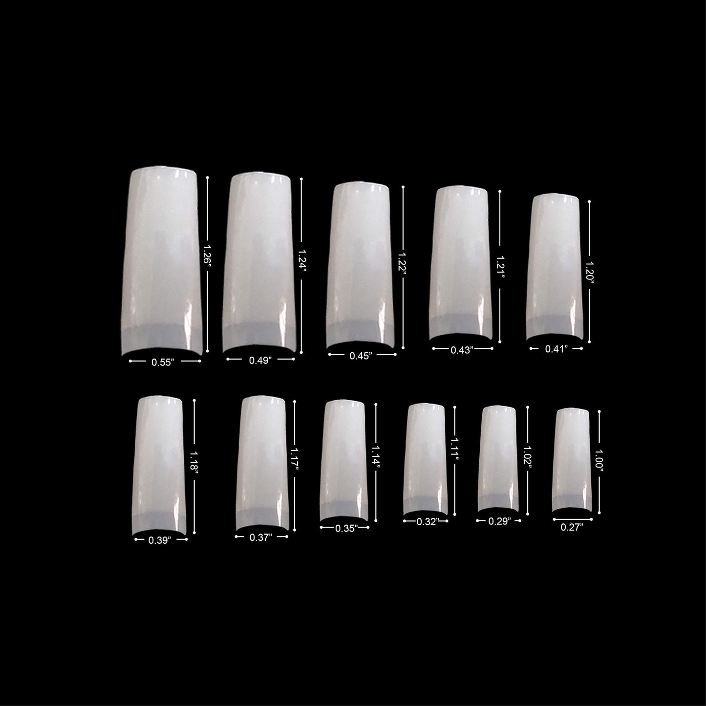 Vivace 2PACK Natural/Clear Half-moon 510 Artificial Fake Gel Nails (total 1020Tips) 11Sizes For Nail Salon Nail Shop 27010/27012 (Half-Moon) Beauty & Personal Care Vivace