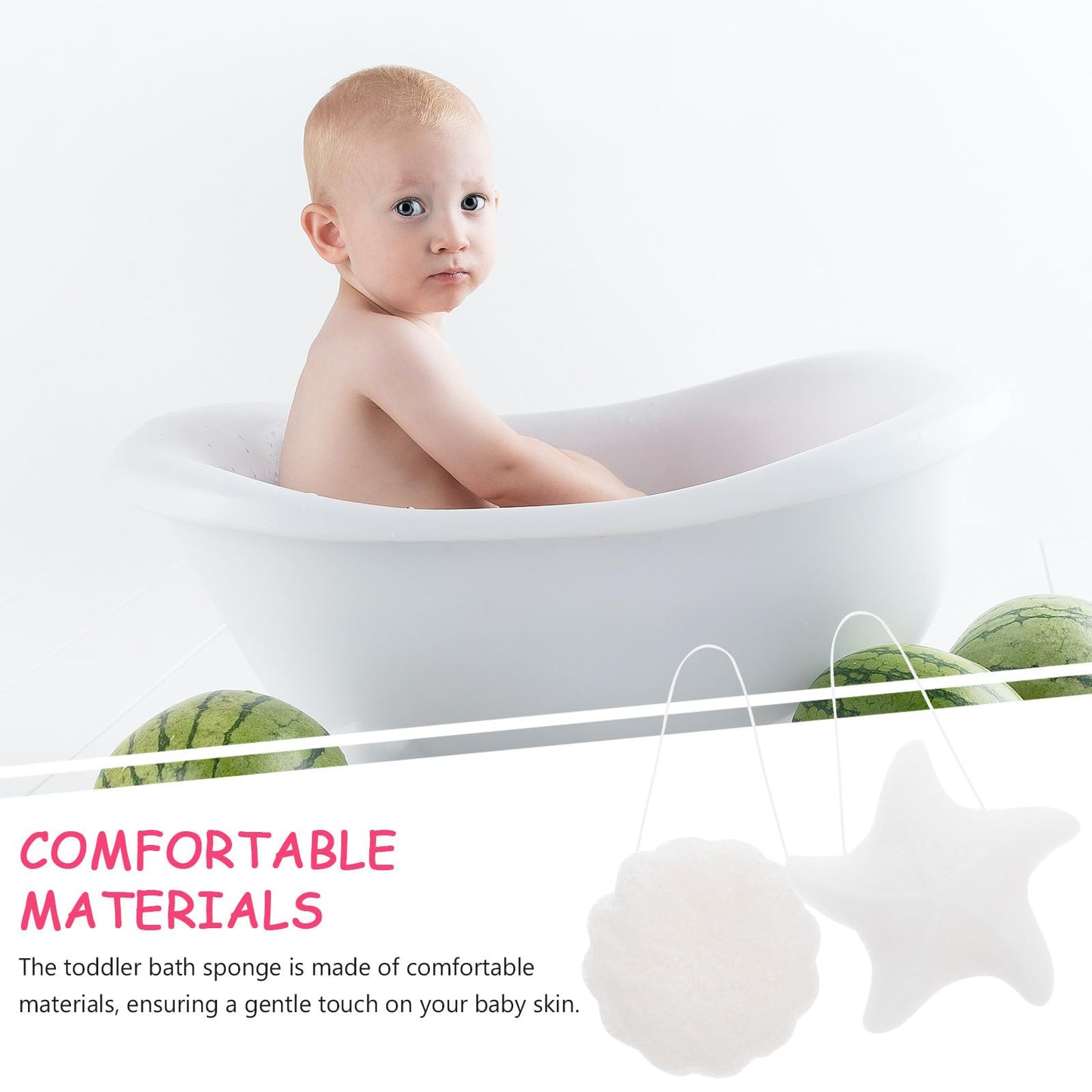 HOMSFOU 2 Pcs Bath Sponge Set Konjac Sponge with Shaped Designs Gentle Exfoliating Body Scrubber for Bathing Beauty and Personal Care HOMSFOU