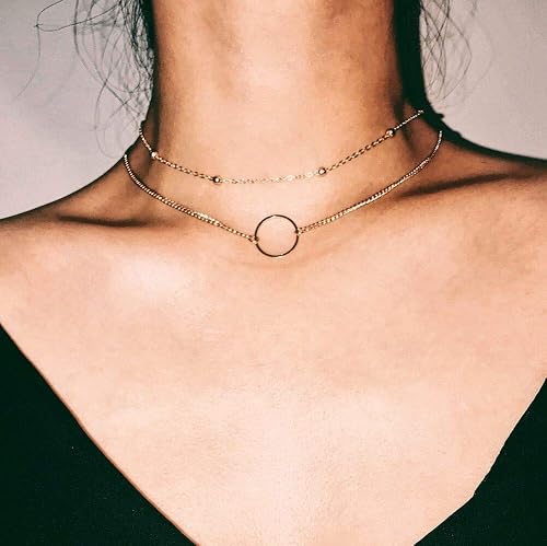 DOUBNINE Dainty Necklace Ring Layered Choker Sets Boho Simple Everyday Jewelry Women Fashion Beauty & Personal Care Doubnine
