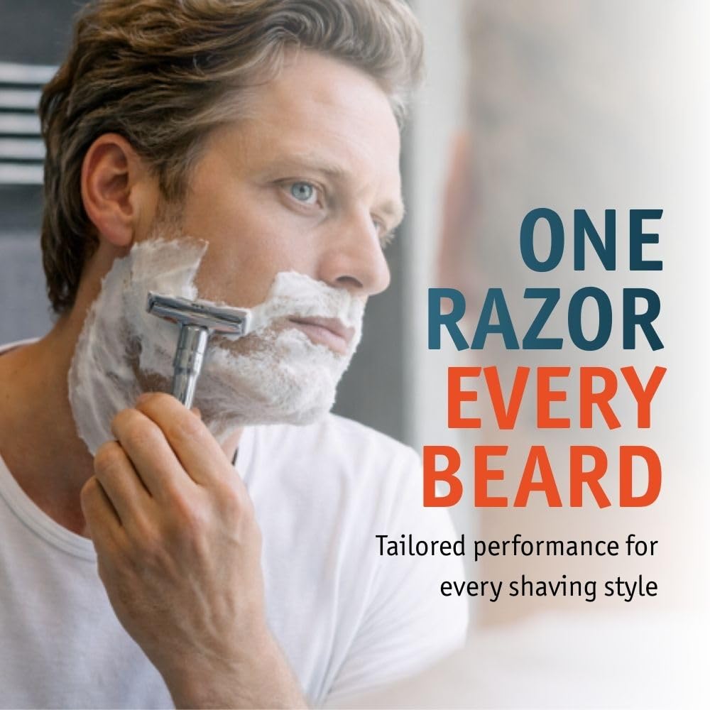 MERKUR FUTUR 701 Adjustable Double Edge Safety Razor - Bright Chrome - Adjustable Razor With Dial - Made in Germany - Plastic-Free - Snap-On Cap Beauty and Personal Care MERKUR