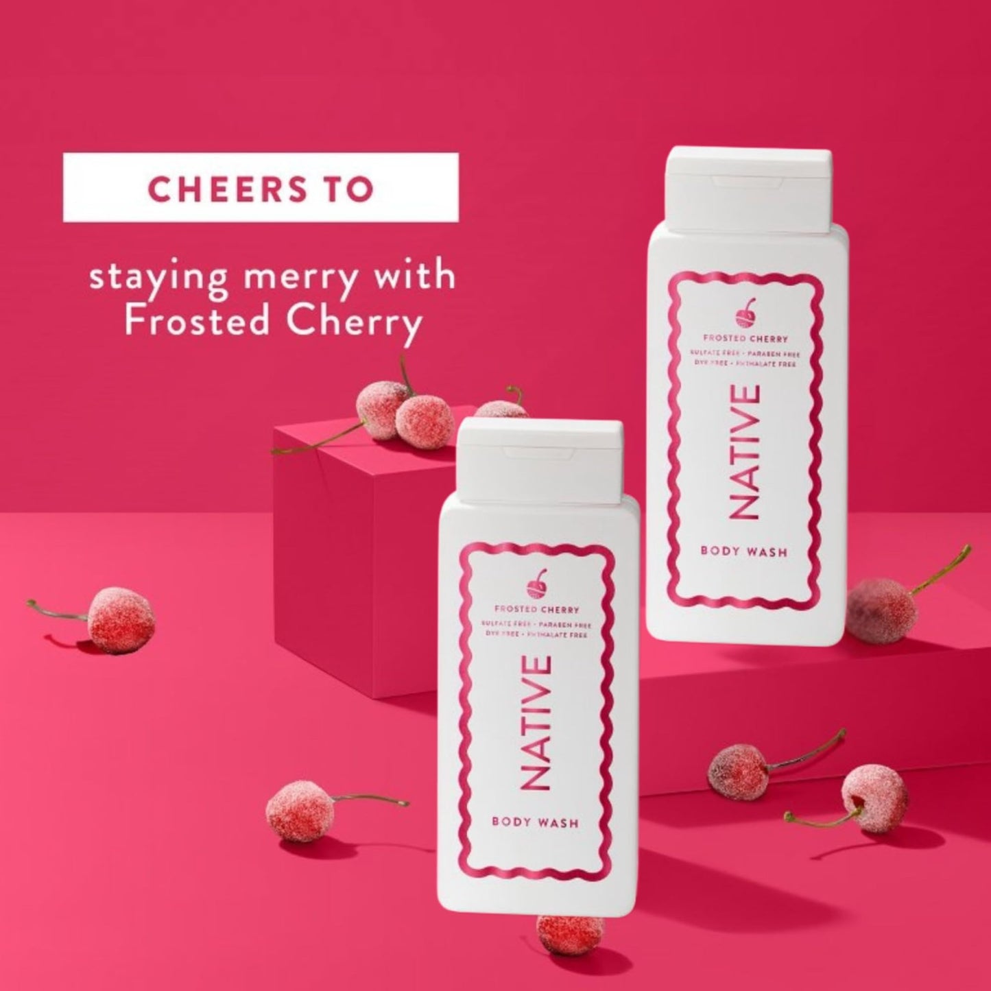 Native Limited Edition Frosted Cherry Body Wash Holiday Set, Sulfate-Free, Cruelty-Free, 18 fl oz, 2-Pack Beauty & Personal Care Native