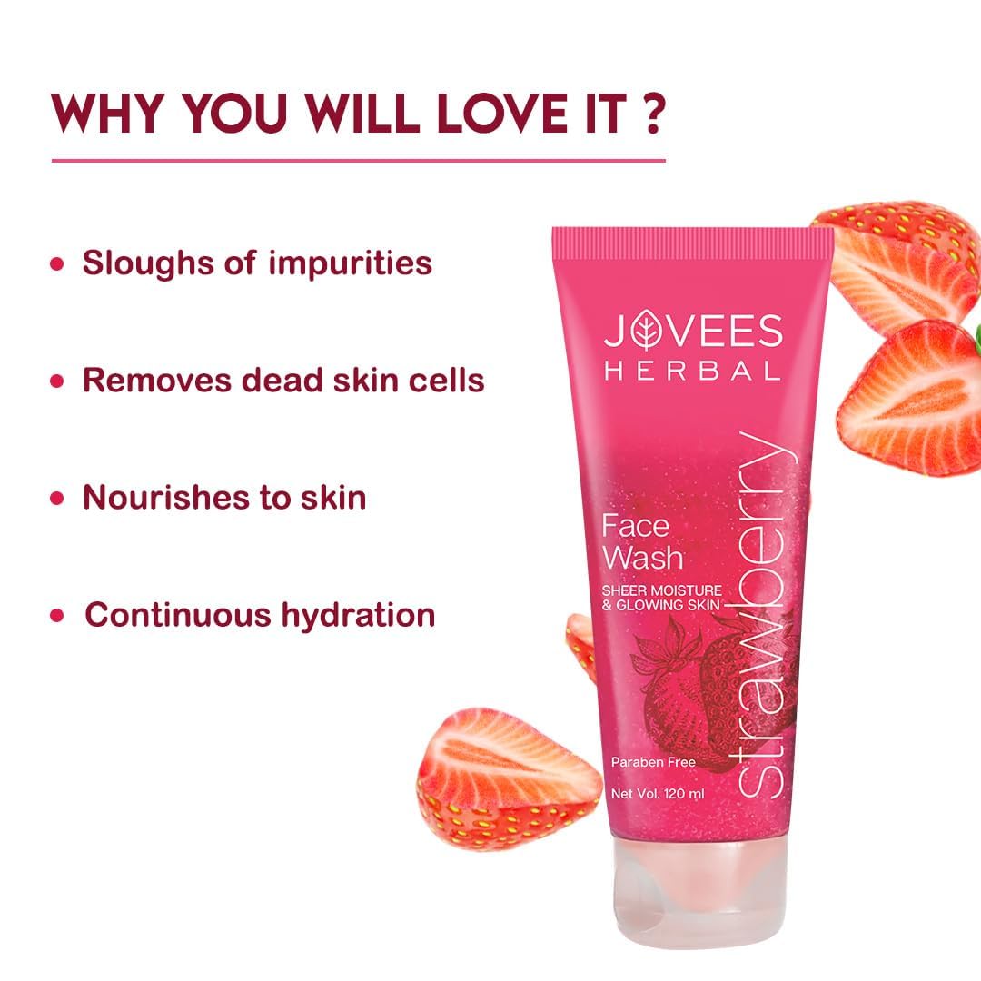 Jovees Daily Use Strawberry Face Wash 50gm Beauty & Personal Care Jovees