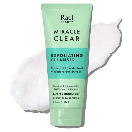 Rael Miracle Clear Facial Cleanser - Makeup Remover, Face Wash for Women, Korean Skin Care (Exfoliating Cleanser, 5.1 fl. oz) Beauty & Personal Care Rael