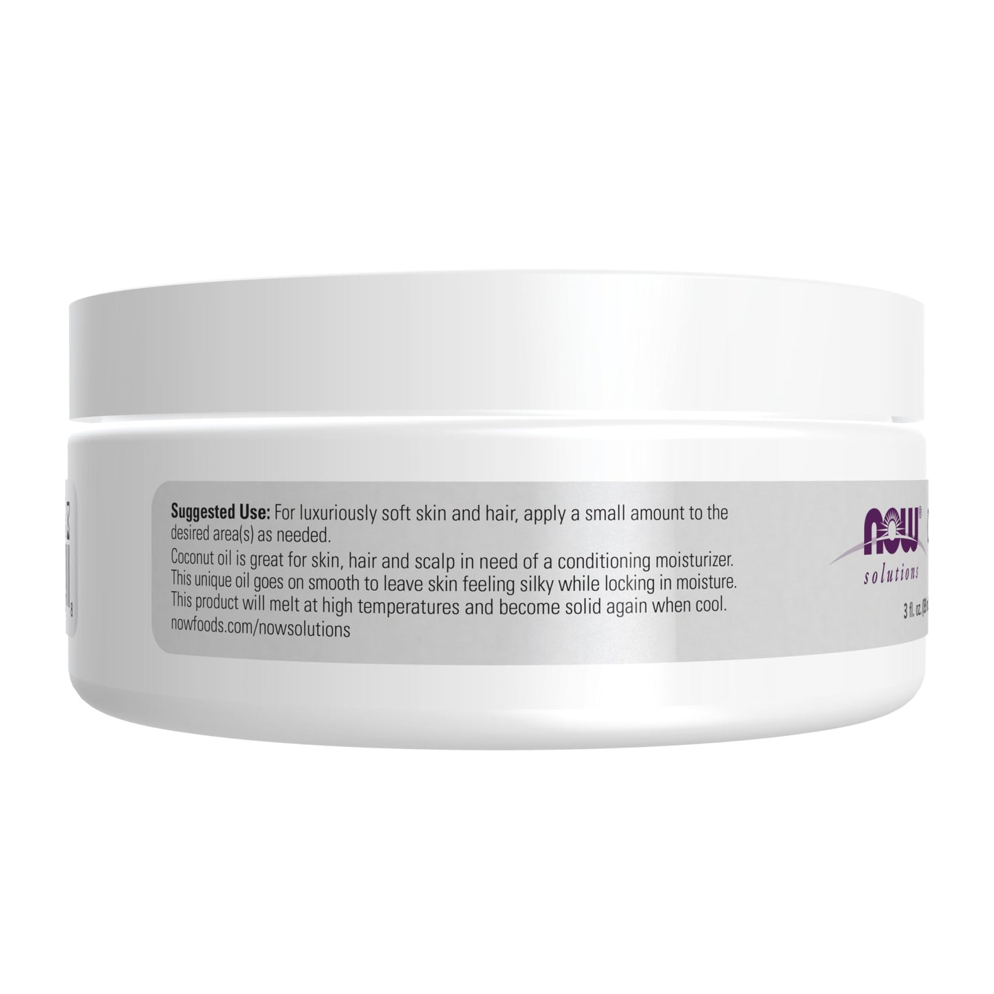 NOW Solutions, Coconut Oil, Naturally Revitalizing For Skin and Hair, Conditioning Moisturizer, Convenient Travel Size, 3-Ounce Beauty & Personal Care NOW Foods