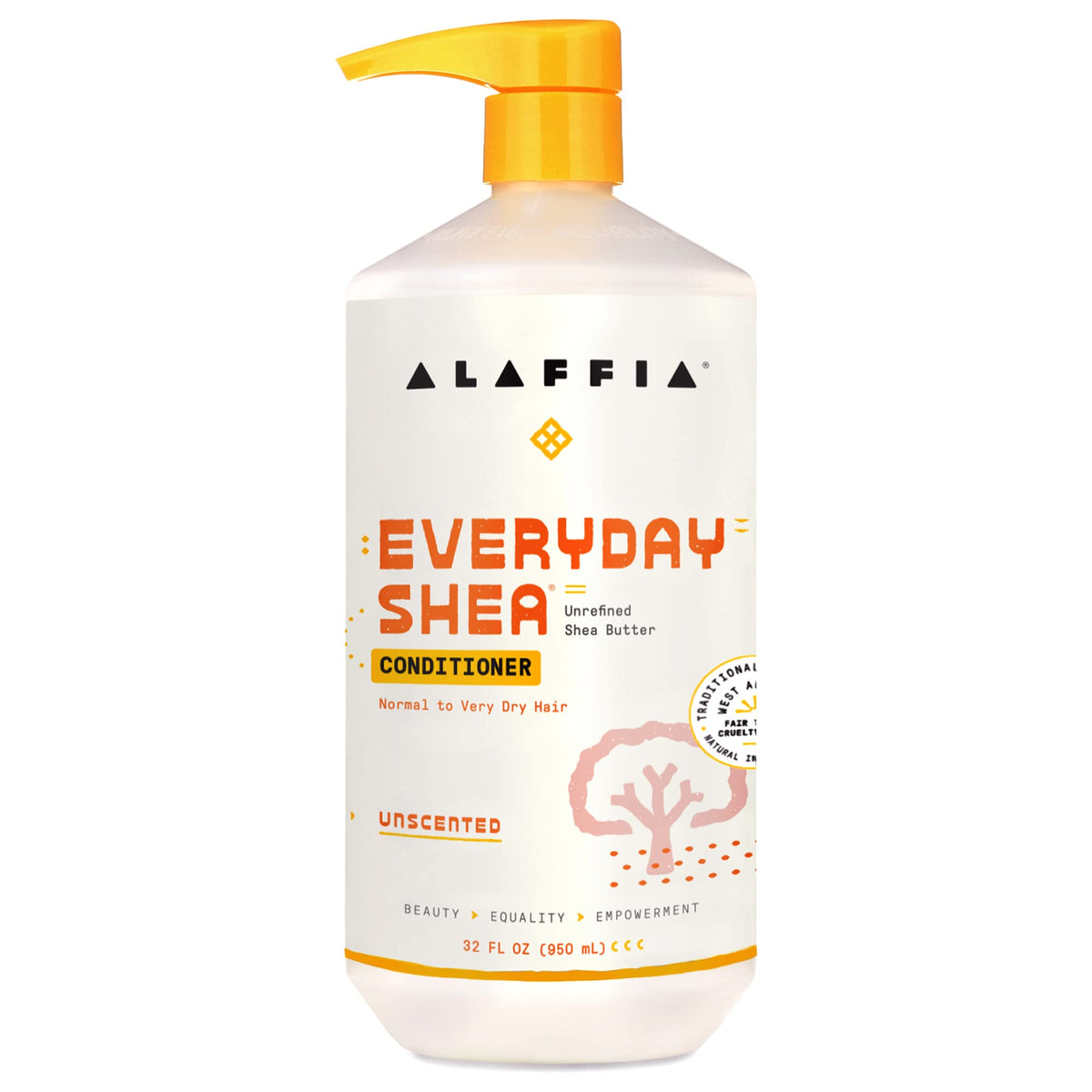 Alaffia EveryDay Shea Conditioner, Moisturizes, Restores and Protects. Made with Fair Trade Shea Butter, Cruelty Free, No Parabens, Vegan, Unscented
