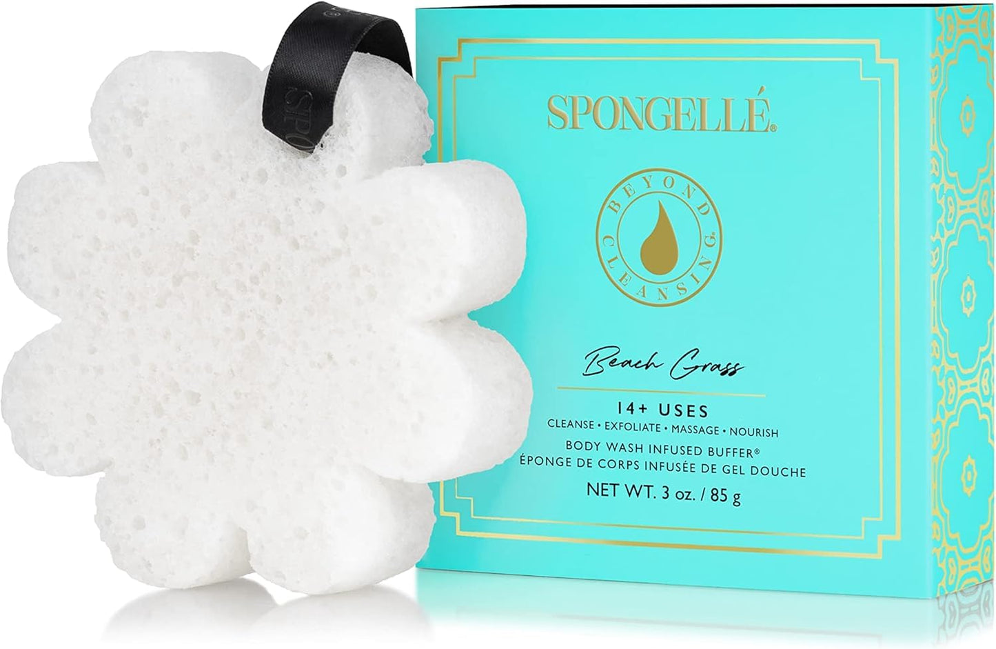 Spongellé Wild Flower Bath Sponge with Box Bundle, Mothers Day Gift - Beach Grass, French Lavender, Freesia Pear - Built-in Body Wash & Body Scrubber Beauty and Personal Care SPONGELLÉ