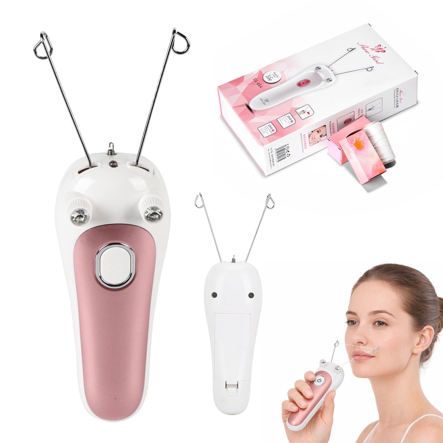 Electric Body Hair Removal,Thread Hair Removal Defeatherer Cotton Thread Epilator,Rechargeable for Epilators Threading-Epilator Epilator for Lady Beauty and Personal Care TARSHYRY