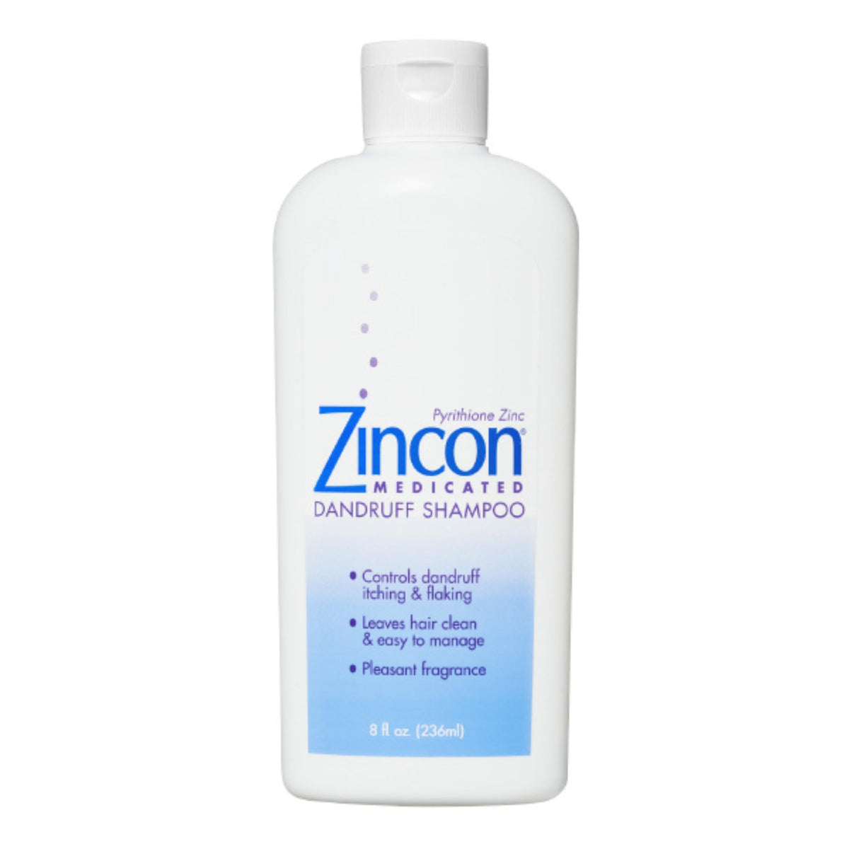 ZINCON Medicated Dandruff Shampoo, Dry Itchy Scalp Relief, 8 fl oz