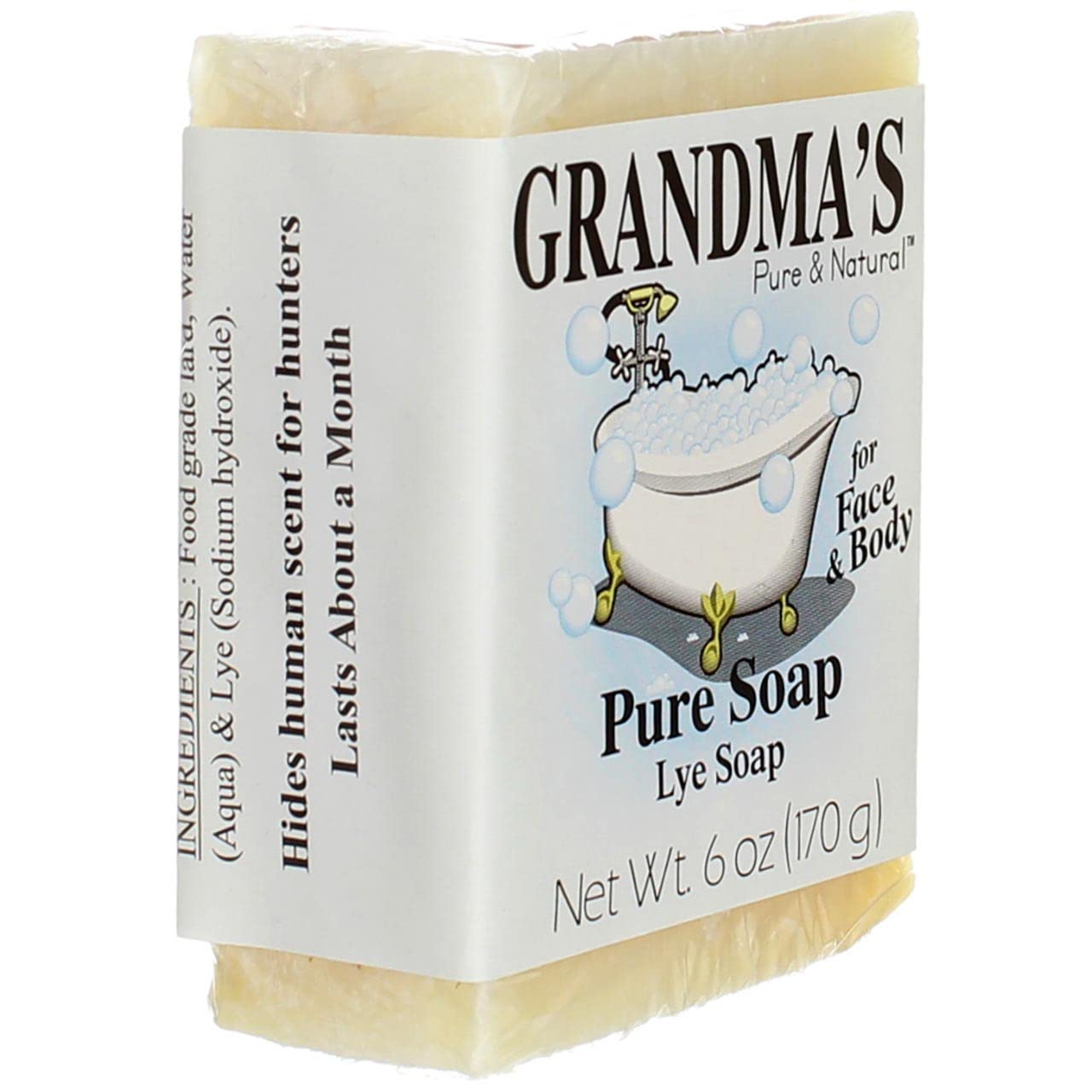 Grandma's Lye Face& Body Soap - 6 oz, Pack of 3 Beauty & Personal Care GRANDMA'S PURE & NATURAL