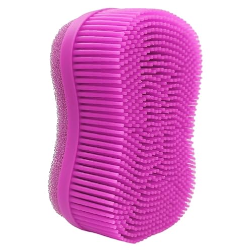 Silicone Body Scrub Brush - Premium Dual Sided Silicone Loofah Body Scrubber Palm Sized, Deeply Cleanses Exfoliates Skins, Silicone Body Scrubber Beauty & Personal Care SupportS