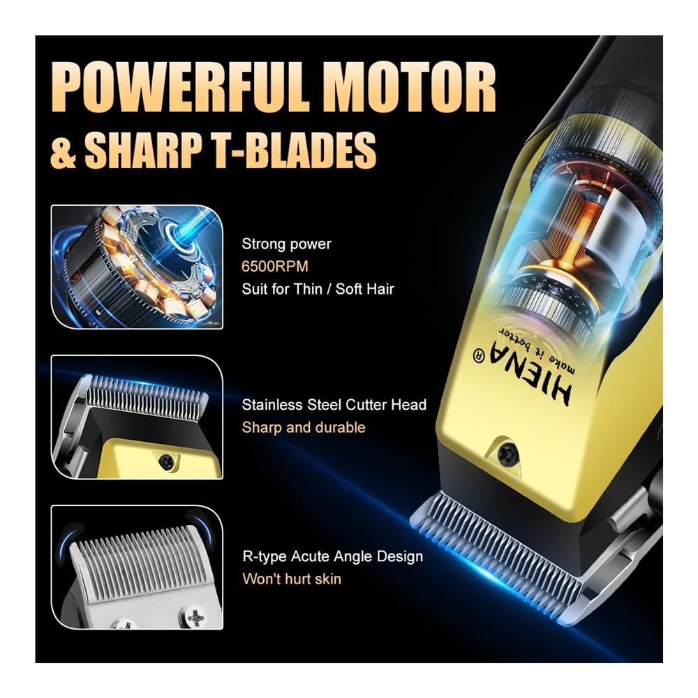 EWKYLSEM Razors Professional Men's Electric Hair Clipper Set, USB Charging Cordless Work, LED Intelligent Display, T-Knife Zero Gap Cutting, Beauty and Personal Care EWKYLSEM