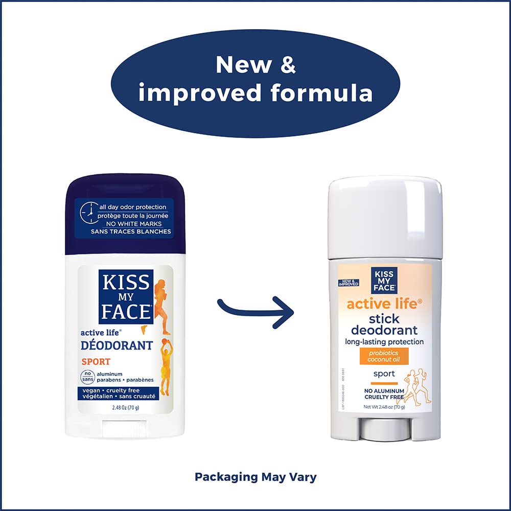 Kiss My Face Active Life Natural Deodorant, Sport, 2.48 Oz Stick, 36 Pack (Packaging May Vary) Beauty and Personal Care Kiss My Face