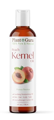 Peach Kernel Oil 4 fl. oz. Cold Pressed 100% Pure & Natural Carrier - Ideal for Skin, Face, Body, and Hair Moisturizer. Great for DIY Creams, Lotions Beauty & Personal Care Plant Guru