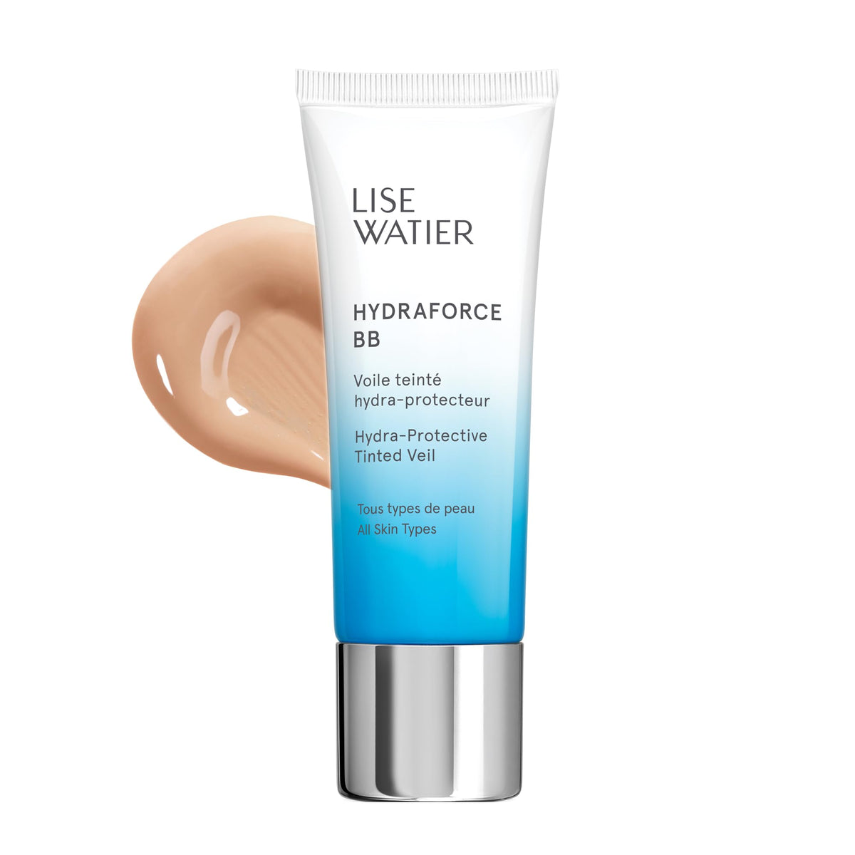 Watier HydraForce BB Hydra-Protective Tinted Veil, Porcelaine/Porcelain, BB Cream Tinted Moisturizer, Light Coverage, Healthy-Looking Glow, Even