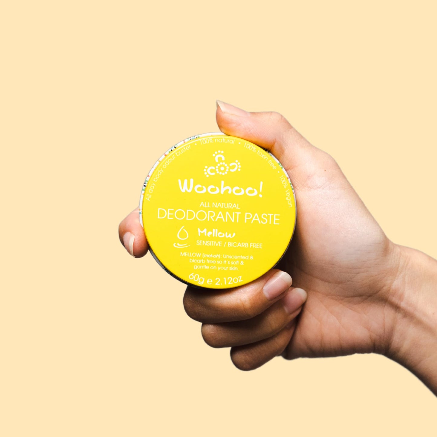 Woohoo Deodorant Paste Mellow (Sensitive) Tin 60g Beauty and Personal Care Woohoo Body