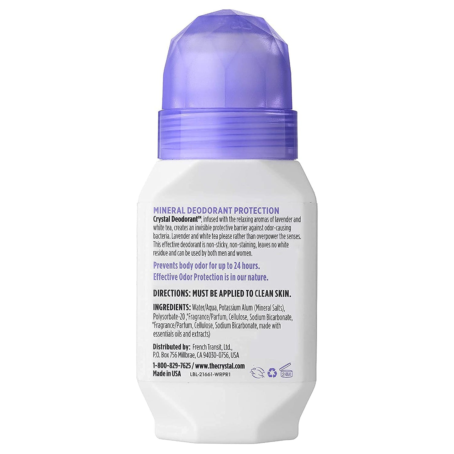 CRYSTAL Deodorant Mineral Deodorant Roll-On, Lavender & White Tea 2.25 oz (Pack of 5) SG_B002F8I8VS_US Beauty and Personal Care Crystal Essence
